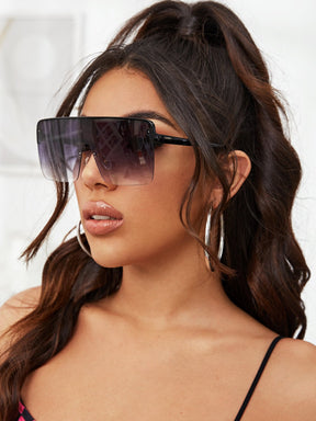  Óculos de sol Feminino Talia de Top chato da moda Y2K, Proteção UV400