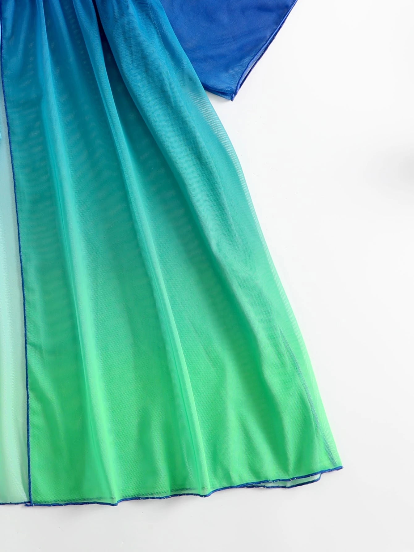 Saída d Praia Ombre Cintura Com Cordão Manga De Asa De Morcego Malha Quimono