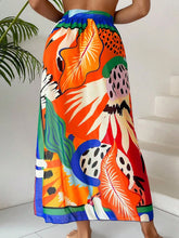 Saia com Faixa Lateral Transparente em Tela, Estampado Floral 