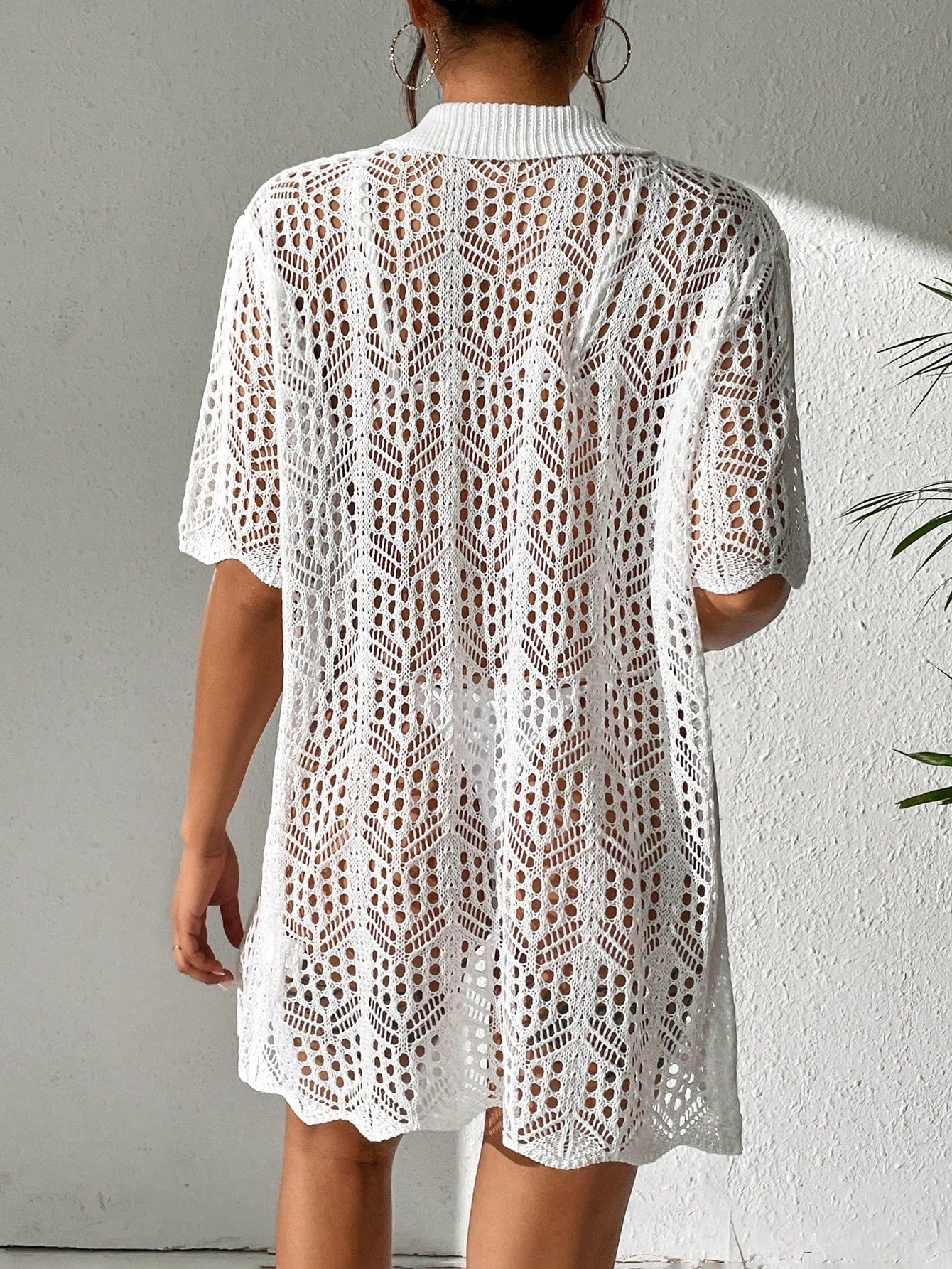 Saída de Praia Jelie Botão Frontal Quimono