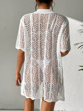 Saída de Praia Jelie Botão Frontal Quimono