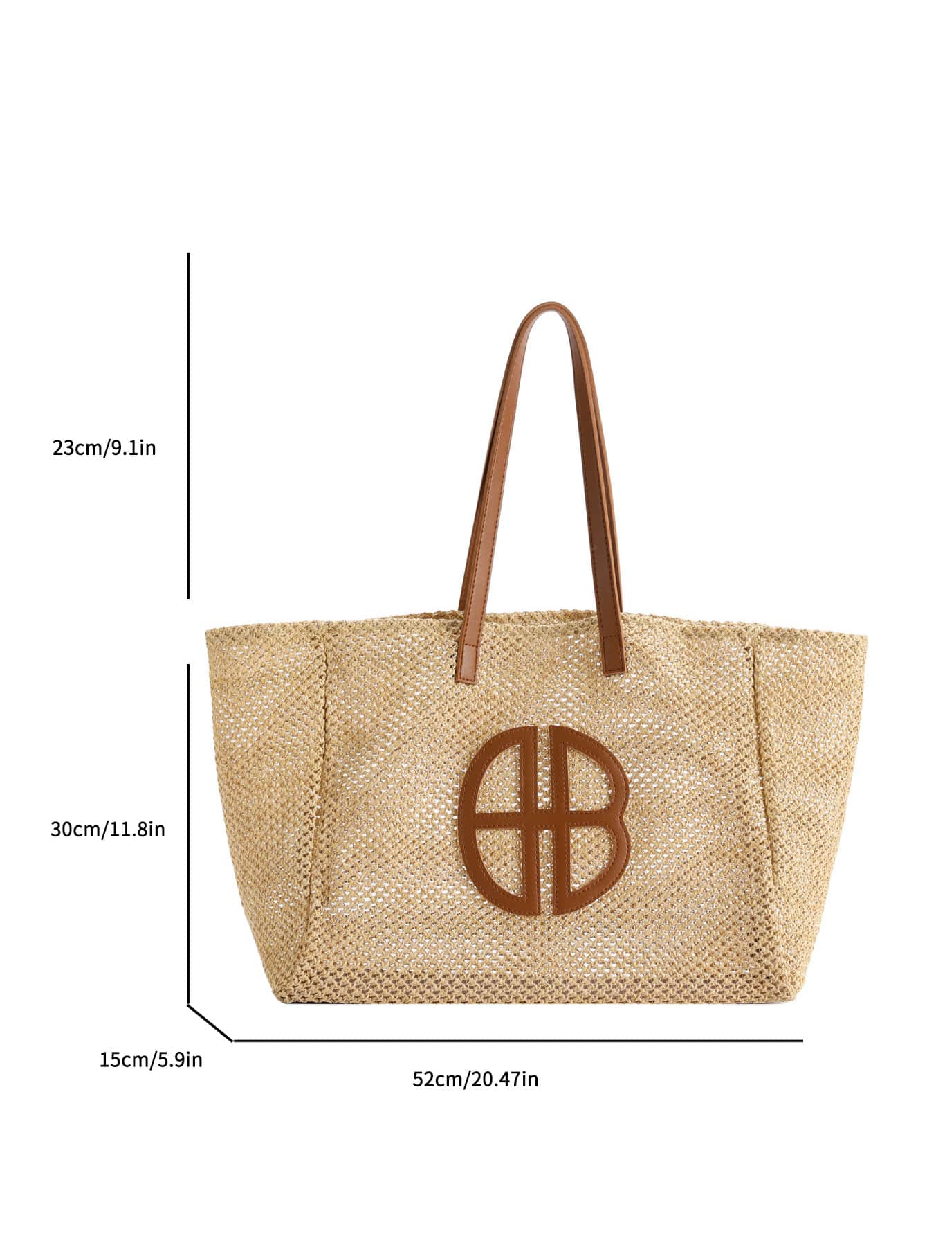 Bolsa de Palha Trançada com Decoração de Laço para Mulheres, Bolsa de Ombro para Grande