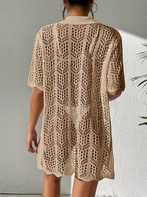 Saída de Praia Jelie Botão Frontal Quimono