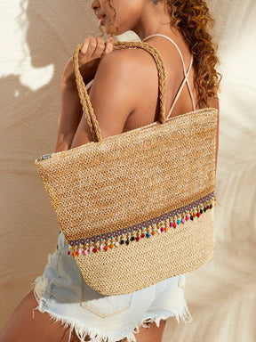  Bolsa Evile Casual, Bolsa Trançada Grande