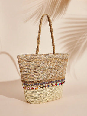  Bolsa Evile Casual, Bolsa Trançada Grande