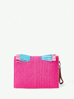  Bolsas Clutch Femininas, Bolsa de Palha, Moda, Elegante, Simples, Personalizada