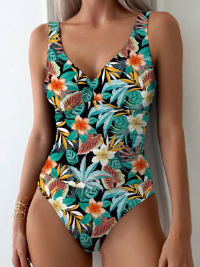  Maiô Feminino De Controle De Abdômen Feminino Com Estampa 