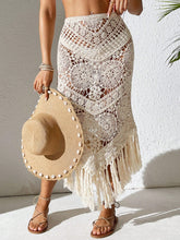 Saia Jalie Cobre-Tudo Fashionável com Bainha Franjas Vazada