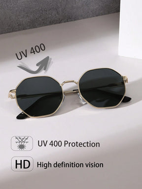  Óculos de Sol Feminino Mavi com Proteção UV de Moldura Geométrica 