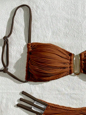  Conjunto de Maiô Bikini Nicole Sensual com Franzidos de 