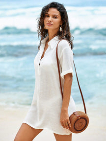 Saída de Praia Remara Casual, Blusão de Praia com Alça e Decote em V