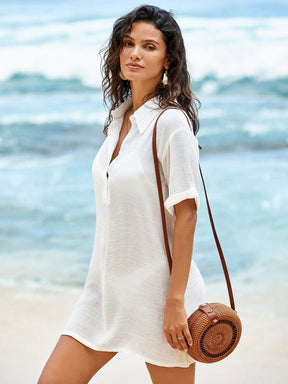 Saída de Praia Remara Casual, Blusão de Praia com Alça e Decote em V