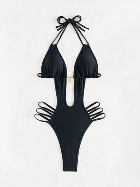 Maiô Feminino Decotado e Costas Vazadas