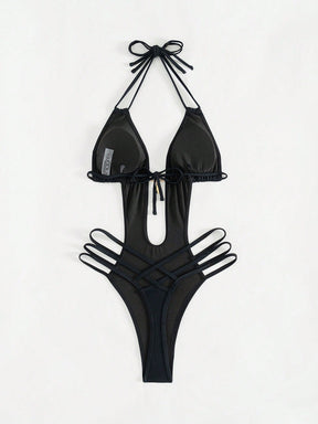 Maiô Feminino Decotado e Costas Vazadas