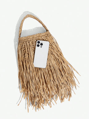  Bolsas de Alça Superior para Simples, Elegante, Versátil, Palha