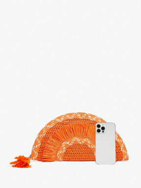 Bolsa de Embreagem Estilo Boho Feminina com Desenho de Franjas