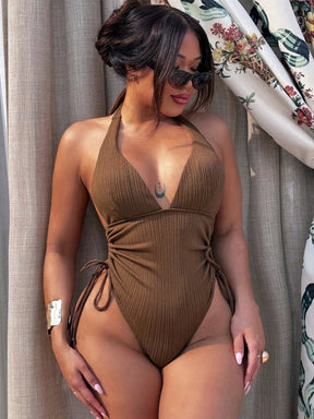  Maiô Feminino Estilo Franzido com Alça Ajustável no Ombro