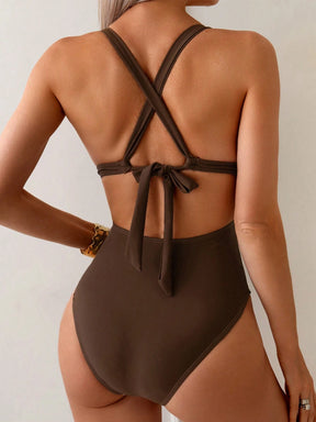  Maiô Feminino Design de Decote em V 