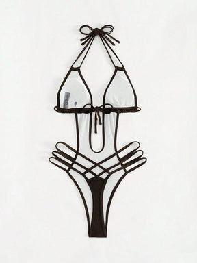 Maiô Feminino Decotado e Costas Vazadas