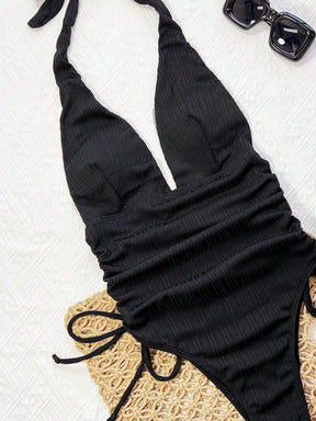  Maiô Feminino Estilo Franzido com Alça Ajustável no Ombro