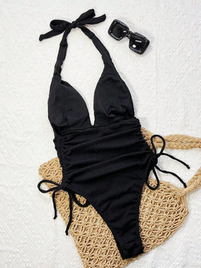  Maiô Feminino Estilo Franzido com Alça Ajustável no Ombro