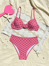  Conjunto de Biquini Daniela de 2 Peças com Alça Ajustável, Fecho Traseiro e Cintura Alta, Estampa Floral 