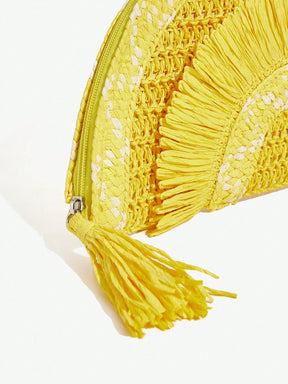 Bolsa de Embreagem Estilo Boho Feminina com Desenho de Franjas