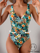 Maiô Feminino De Controle De Abdômen Feminino Com Estampa