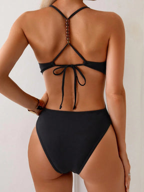 Maiô Feminino Luiza Recortado com Contas Feminino, Design 