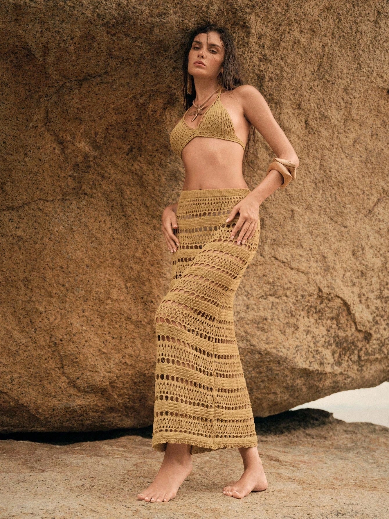 Saída de praia de crochê Gelie