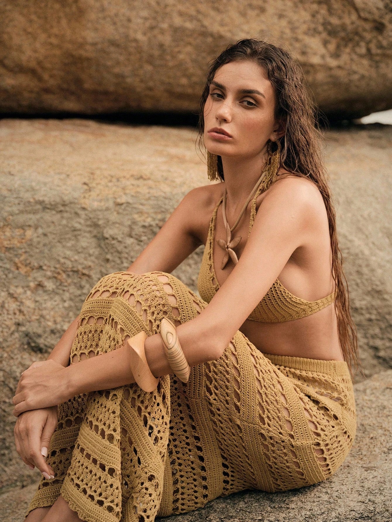 Saída de praia de crochê Gelie