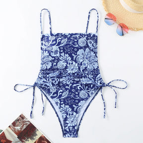 CHICHIC Plantas Tropicais Paisley Impressão Maiô de Uma Peça Mulheres Controle de Barriga Sexy Beachwear Vintage Maiô Swimwear 2025