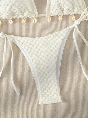 Sexy conjunto de biquíni concha designer maiô 2025 branco preto push up micro biquinis verão maiô gravata lateral triângulo banho