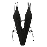 Para praia oco para fora maiô feminino bandagem uma peça de banho 2025 sem costas monokini maiô brasileiro feminino swim wear