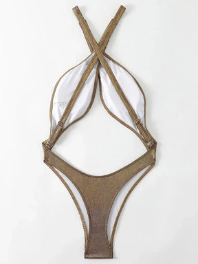 Cruz sem costas extrema micro tanga feminino banho de uma peça maiô feminino monokini alta corte maiô nadar praia bodysuit