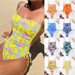 CHICHIC Plantas Tropicais Paisley Impressão Maiô de Uma Peça Mulheres Controle de Barriga Sexy Beachwear Vintage Maiô Swimwear 2025