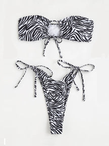 ZTVitality zebra bikini impressão sexy biquínis 2023 nova chegada acolchoado sutiã bandagem cintura baixa maiô feminino banho biquini