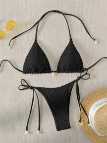 Sexy conjunto de biquíni concha designer maiô 2025 branco preto push up micro biquinis verão maiô gravata lateral triângulo banho