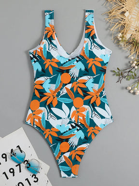 2024 tropical impressão maiô uma peça nó lado com cinto de banho feminino acolchoado maiô feminino natação verão beachwear